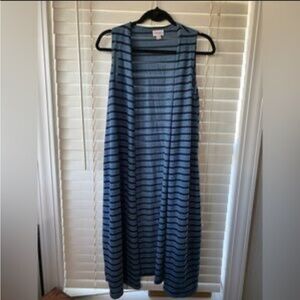 LuLaRoe Blue and Black Striped Dress